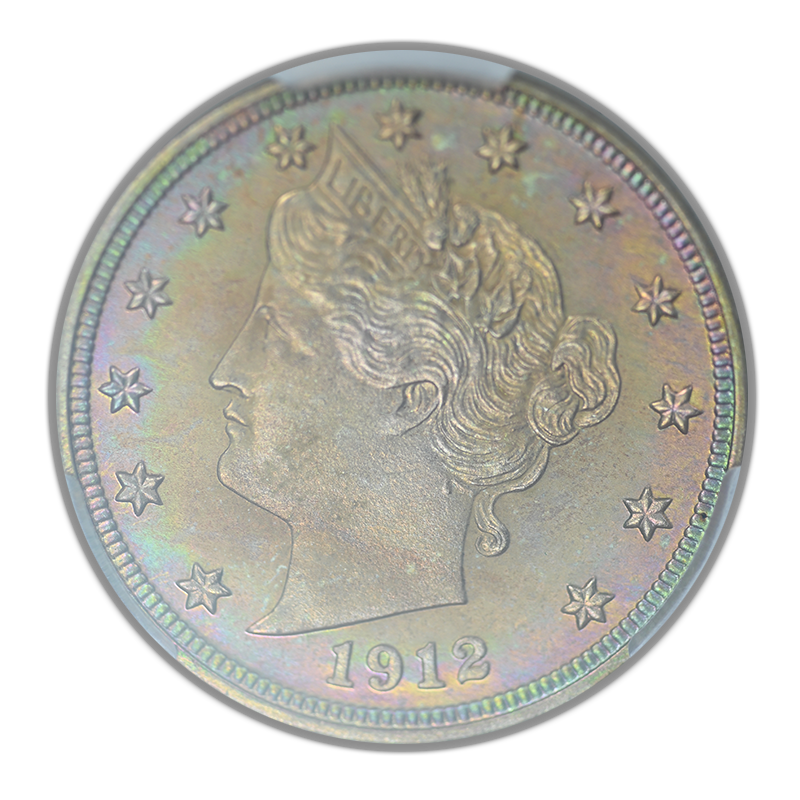 1912 Proof Liberty V-Nickel 5C CAC PR63+ - TONED!