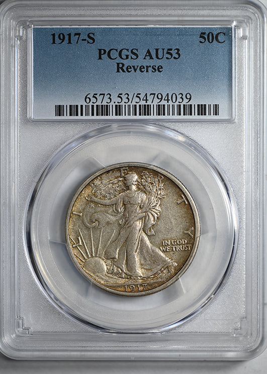 1917-S Walking Liberty Half Dollar 50C PCGS AU53 - Reverse