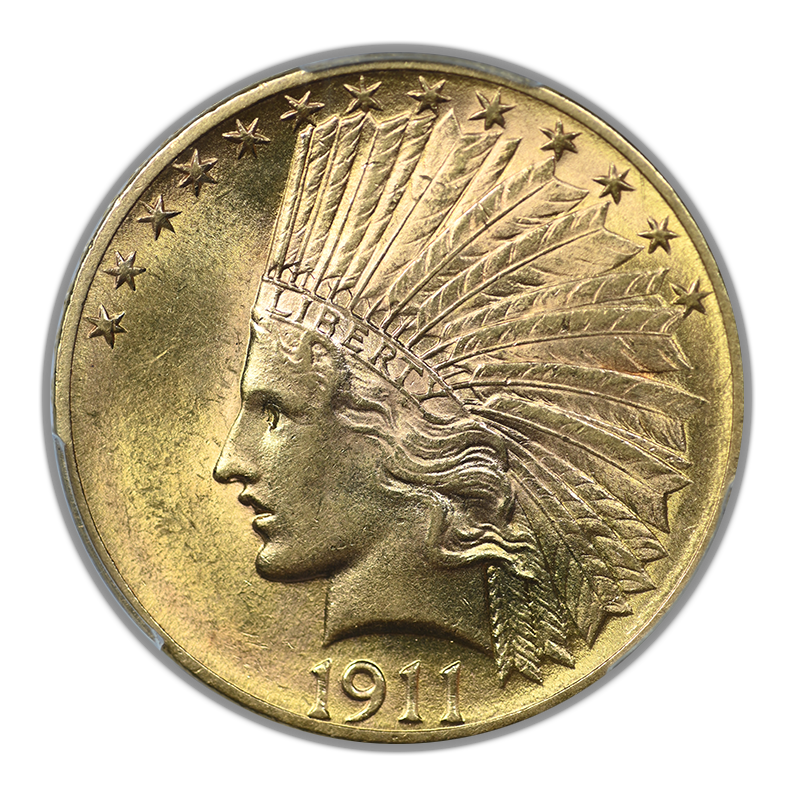 1911 Indian Head Gold Eagle $10 PCGS AU58+ CAC