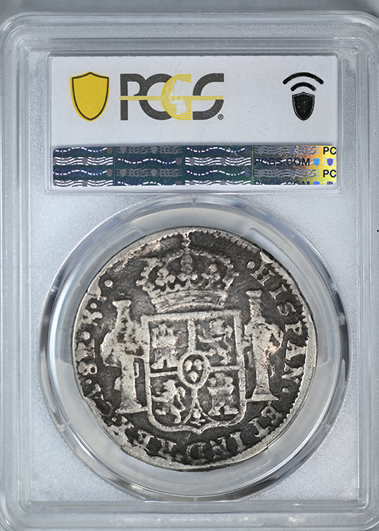 1811-CA RP Mexico Chihuahua 8R Reales PCGS F15 - C8.1.1 T & Pomegranate C/M's Countermark