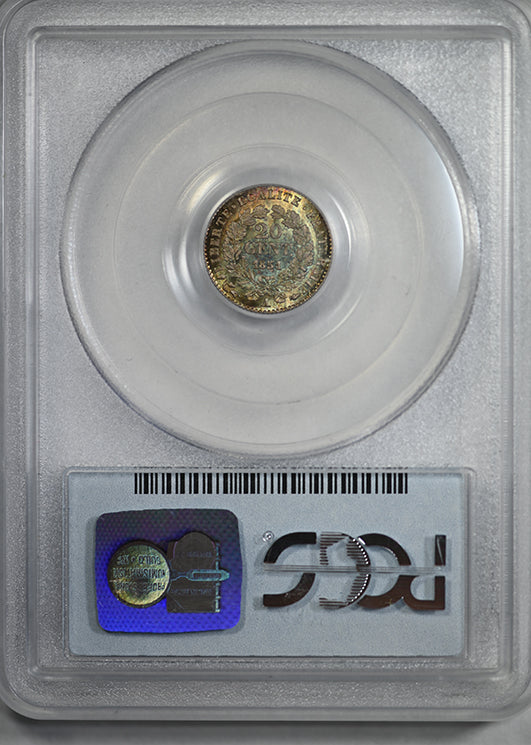 1851-A France 20C Centimes PCGS MS67 - TONED!