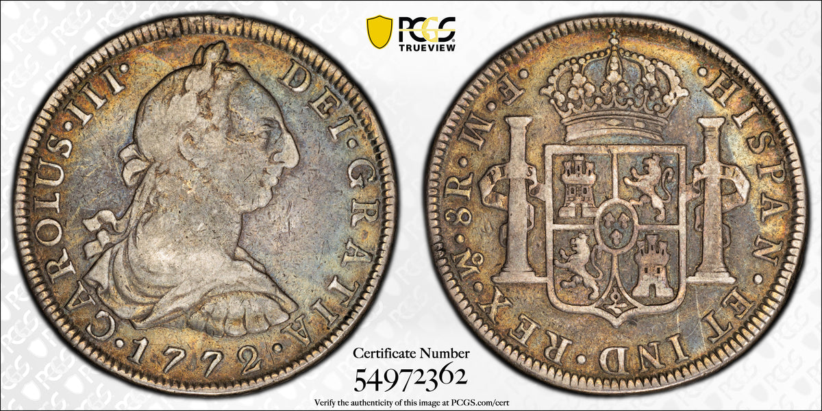 1772-Mo FM Mexico 8R Reales PCGS VF25 Yon-M8-72 Calico-1105 Inverted Mo FM