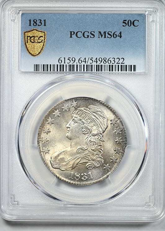 1831 Capped Bust Half Dollar 50C PCGS MS64