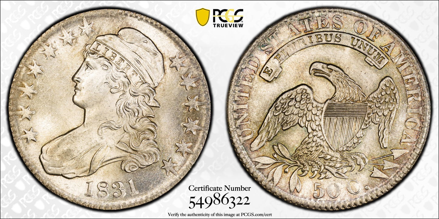 1831 Capped Bust Half Dollar 50C PCGS MS64
