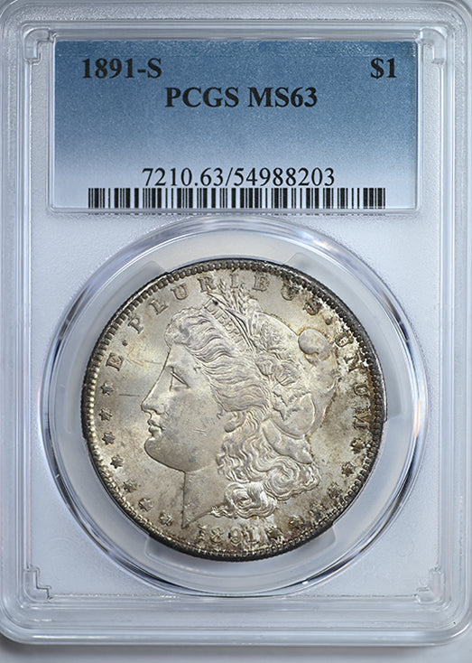 1891-S Morgan Dollar $1 PCGS MS63