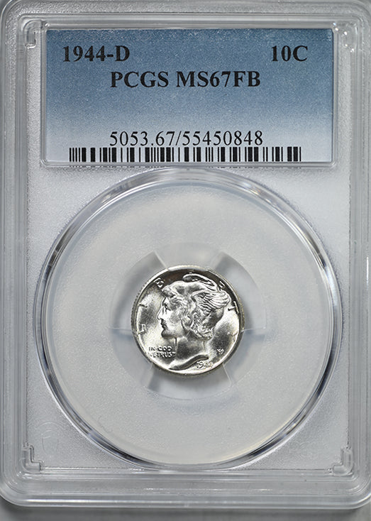 1944-D Mercury Dime 10C PCGS MS67FB - Full Bands