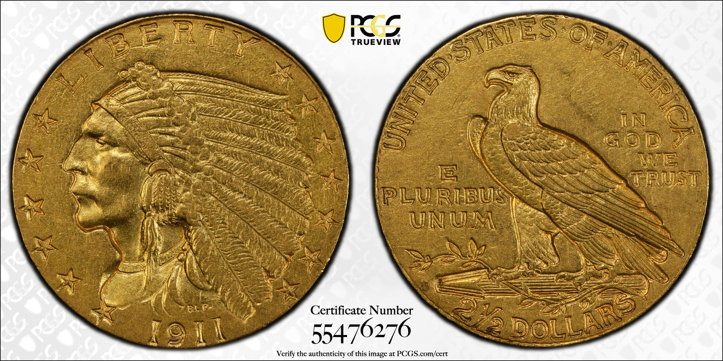 1911-D Indian Head Gold Quarter Eagle $2.50 PCGS MS61 - Strong D