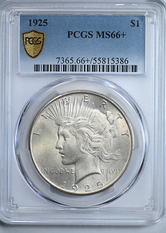 1925 Peace Dollar $1 PCGS MS66+