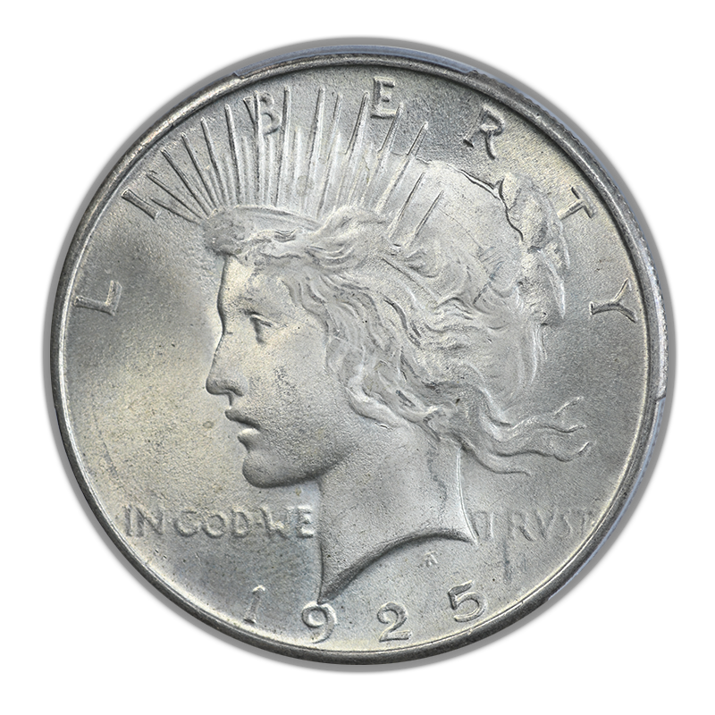 1925 Peace Dollar $1 PCGS MS66+