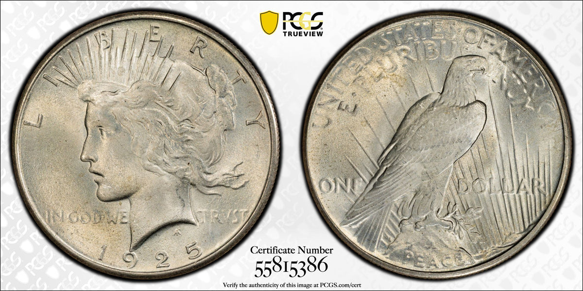 1925 Peace Dollar $1 PCGS MS66+