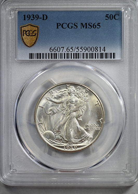 1939-D Walking Liberty Half Dollar 50C PCGS MS65
