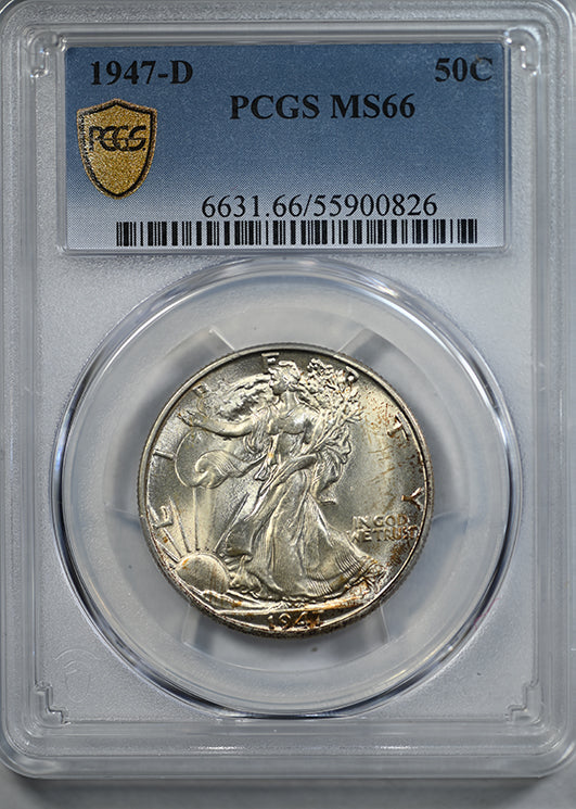 1947-D Walking Liberty Half Dollar 50C PCGS MS66