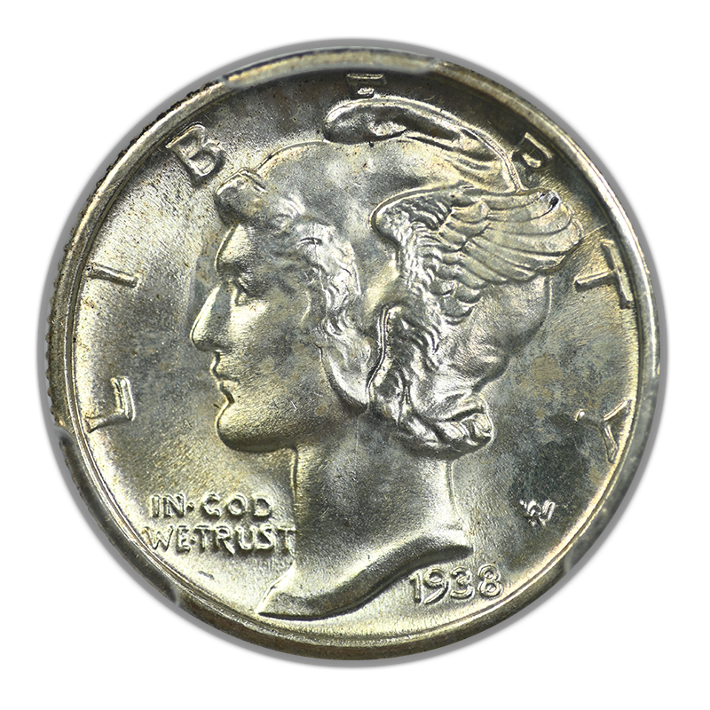 1938-S Mercury Dime 10C PCGS MS65FB - Full Bands