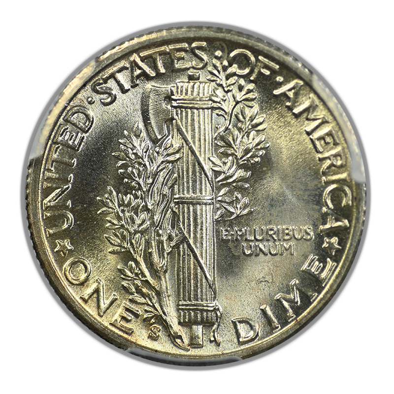 1938-S Mercury Dime 10C PCGS MS65FB - Full Bands