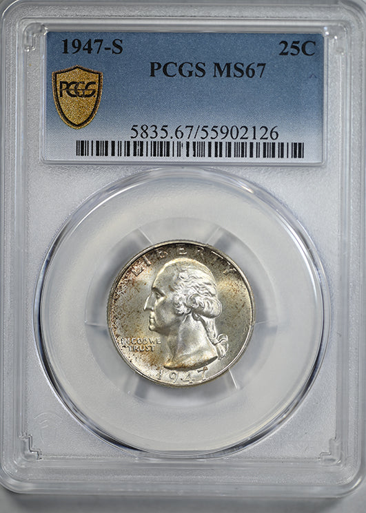 1947-S Washington Quarter 25C PCGS MS67