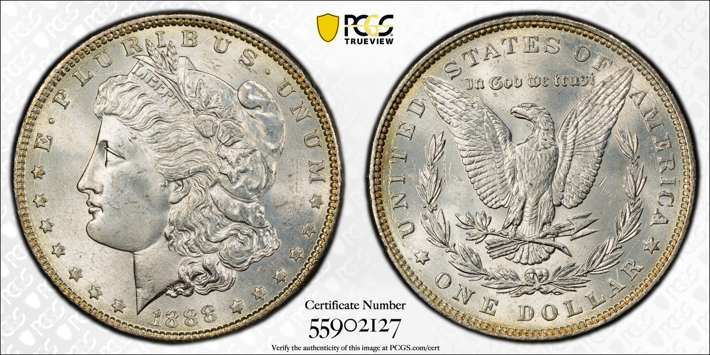 1888 Morgan Dollar $1 PCGS MS65