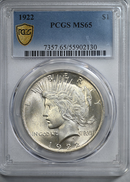 1922 Peace Dollar $1 PCGS MS65