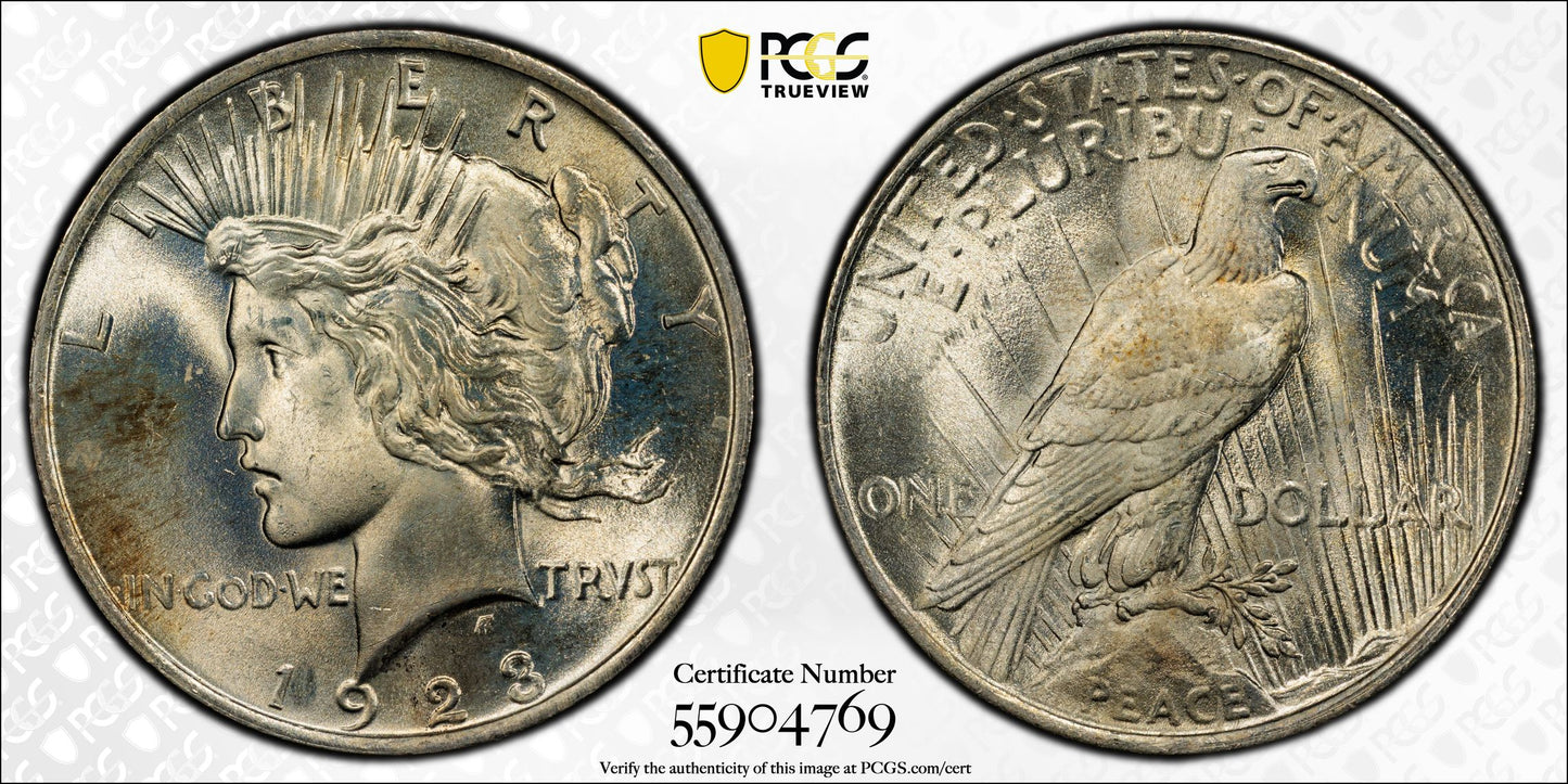 1923 Peace Dollar $1 PCGS MS66