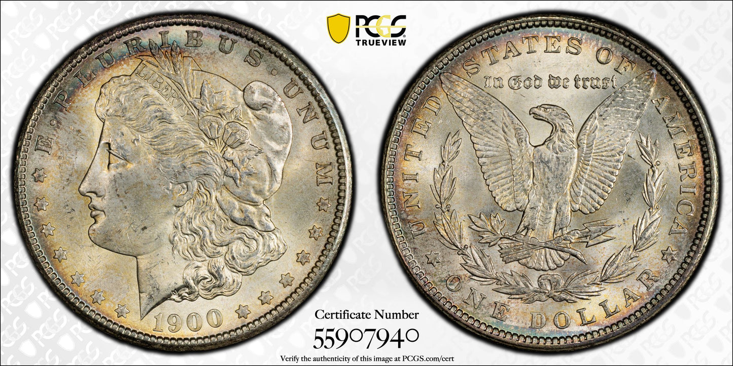 1900 Morgan Dollar $1 PCGS MS65