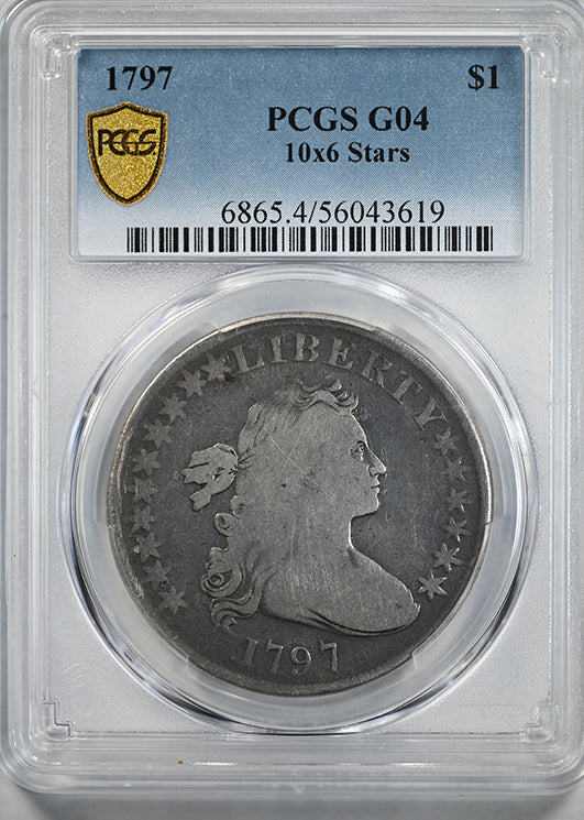 1797 Draped Bust Dollar $1 PCGS G04 10x6 Stars