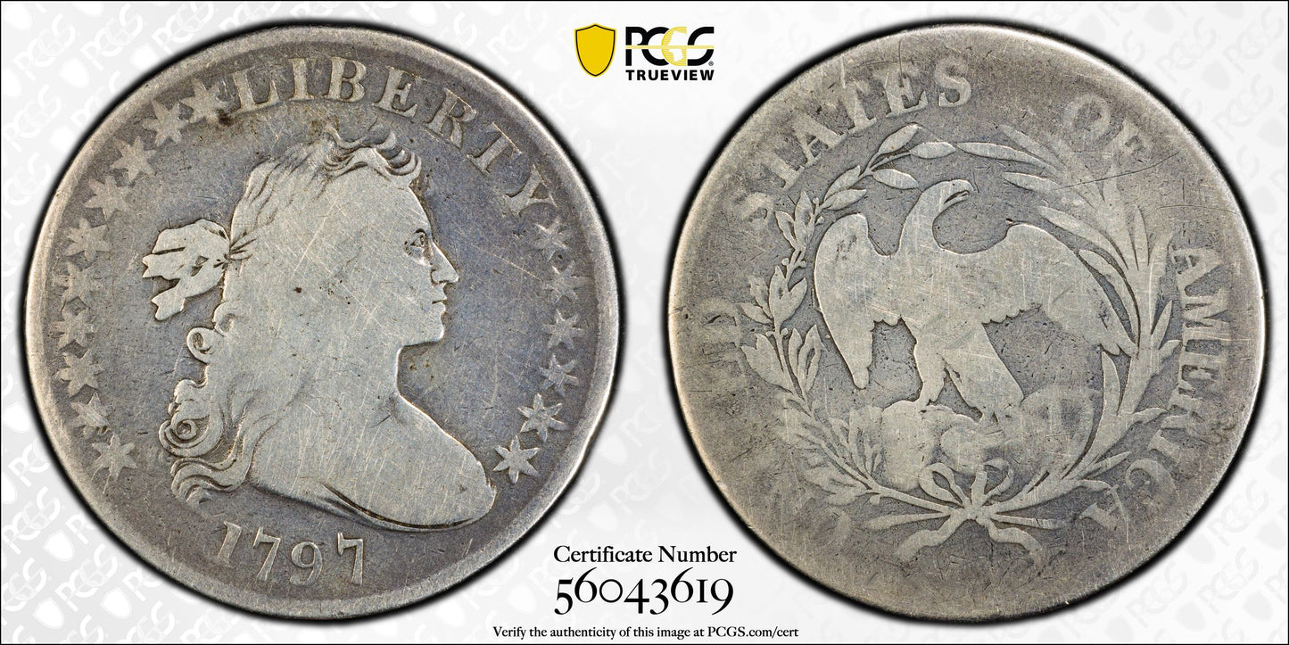 1797 Draped Bust Dollar $1 PCGS G04 10x6 Stars