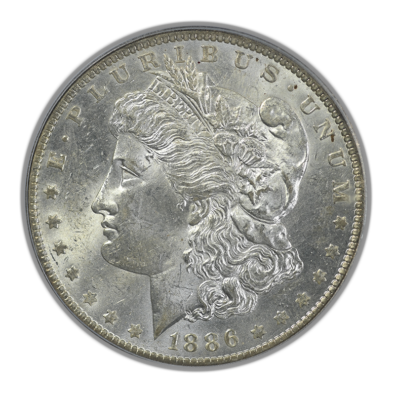 1886-O Morgan Dollar $1 PCGS MS61 Obverse