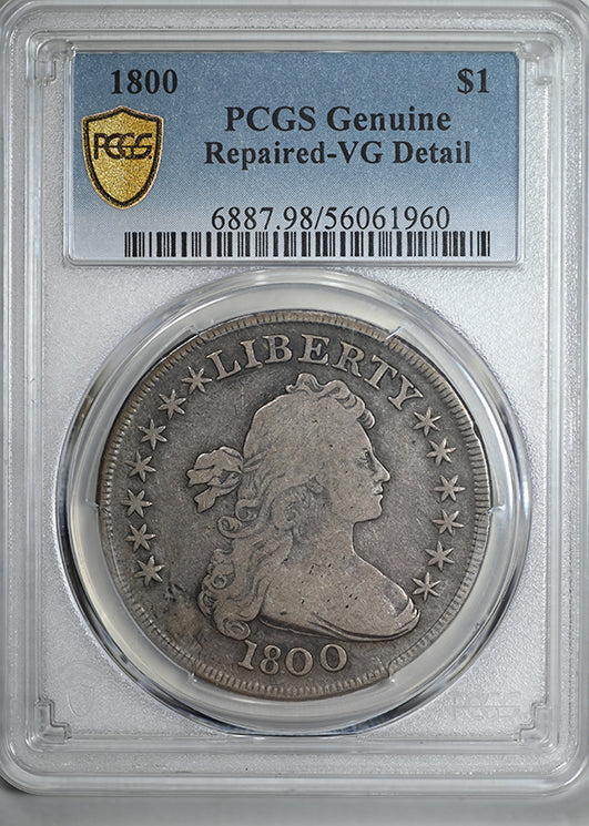 1800 Draped Bust Dollar $1 PCGS Genuine VG Detail