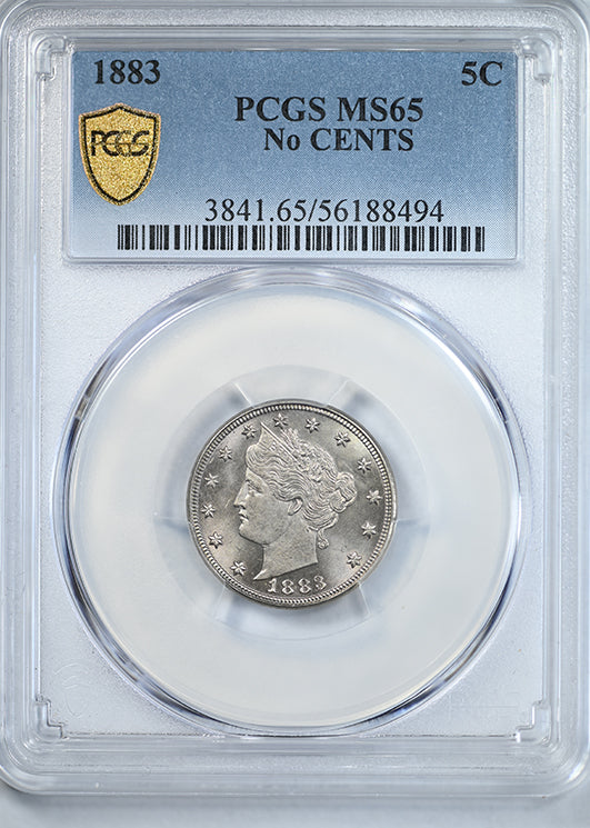 1883 Liberty V-Nickel 5C PCGS MS65 - No CENTS