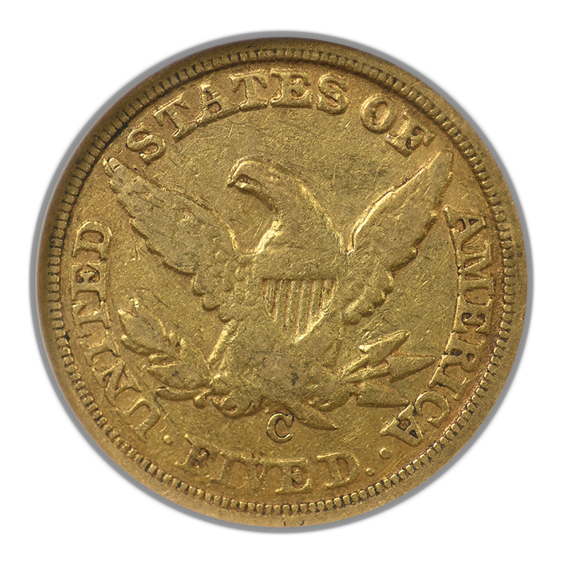 1860-C Liberty Head Gold Half Eagle $5 NGC XF40 - CHARLOTTE GOLD!
