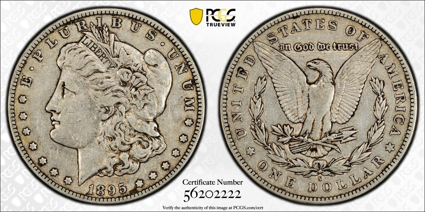 1895-S Morgan Dollar $1 PCGS VF25 CAC