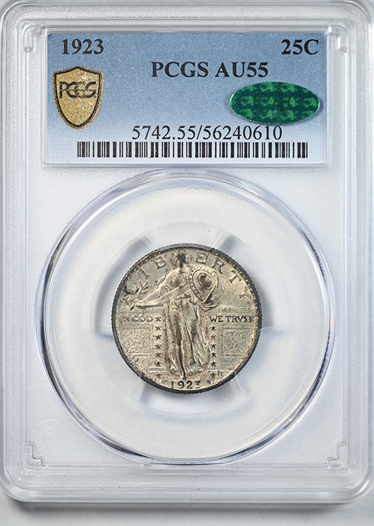 1923 Standing Liberty Quarter 25C PCGS AU55 CAC