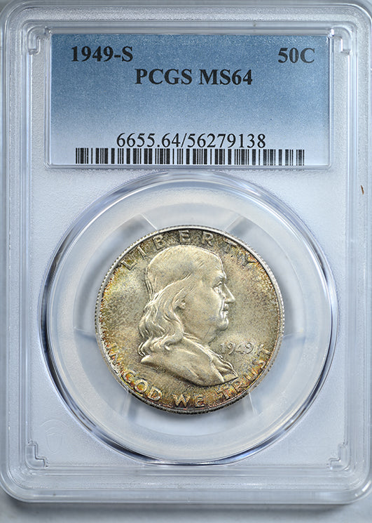1949-S Franklin Half Dollar 50C PCGS MS64