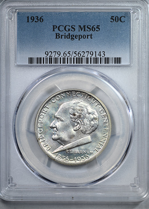 1936 Bridgeport Classic Commemorative Half Dollar 50C PCGS MS65