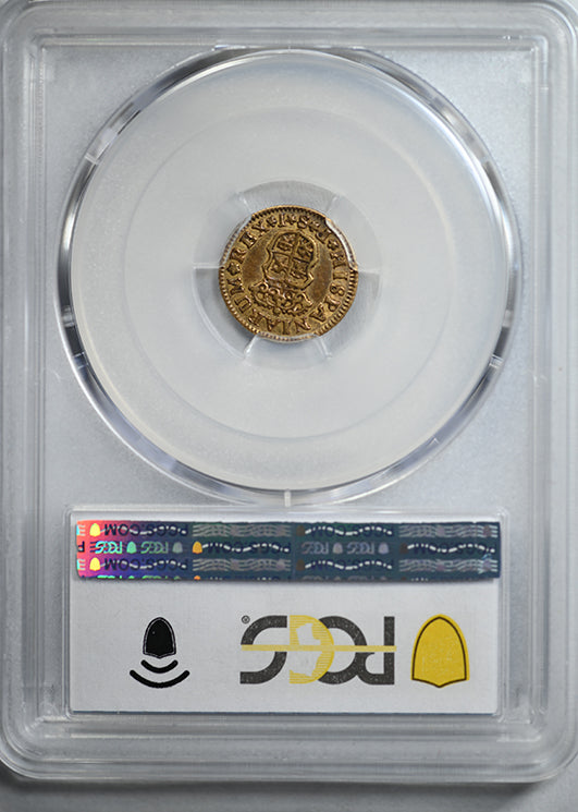 1744-S PJ Spain Gold 1/2E Escudo PCGS AU50 Calico-1649 3rd Bust