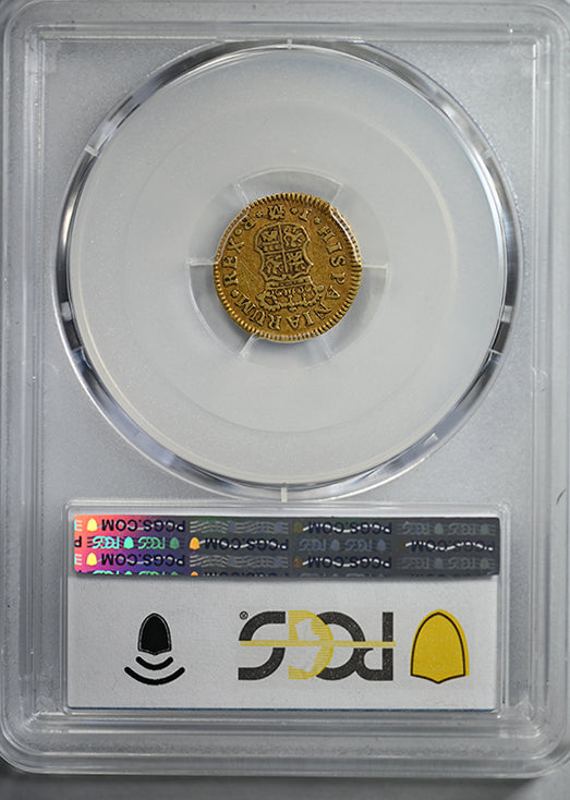 1756-M JB Spain Gold 1/2E Escudo PCGS VF30 Calico-560 Fourth Bust