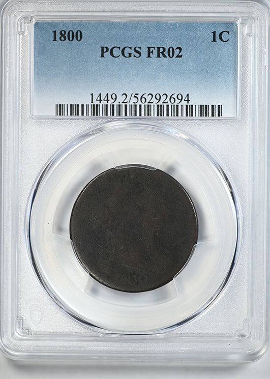 1800 Draped Bust Large Cent 1C PCGS FR02