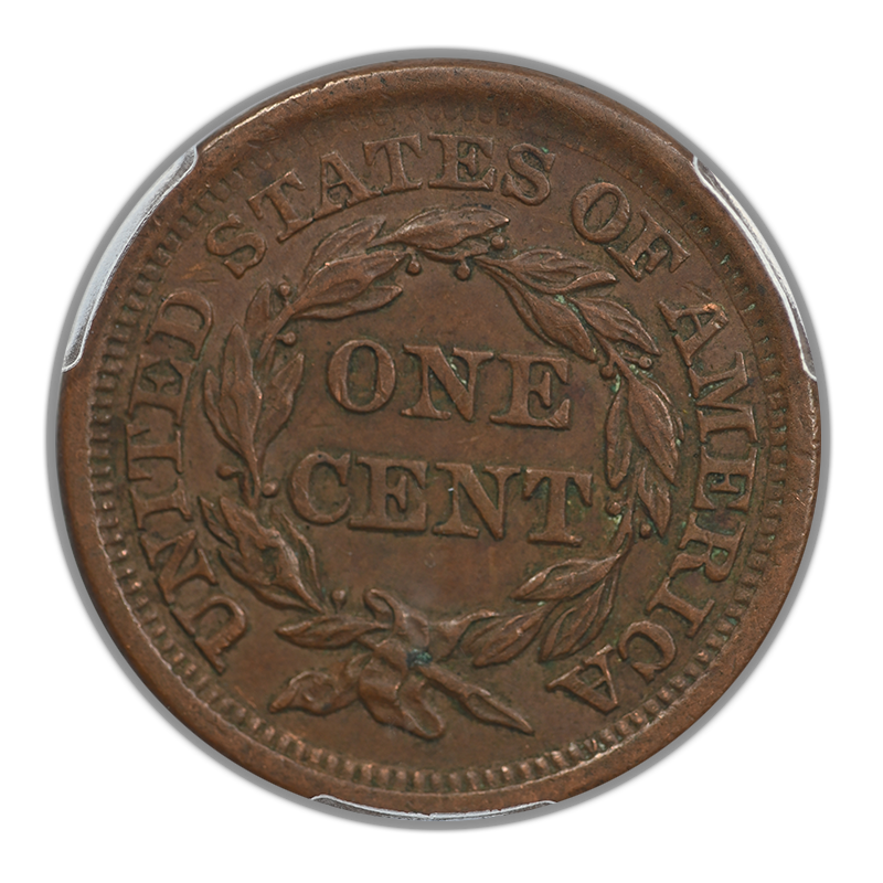 1855 Braided Hair Liberty Head Large Cent 1C PCGS XF45 - Upright 55