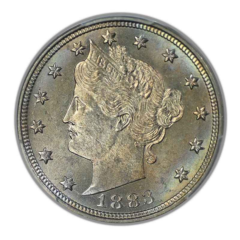 1883 Liberty V-Nickel 5C PCGS MS64 No CENTS - TONED!