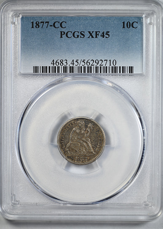 1877-CC Liberty Seated Dime 10C PCGS XF45