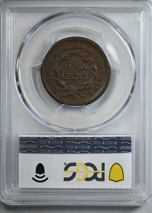 1857 Braided Hair Liberty Head Large Cent 1C PCGS AU50 - Small Date