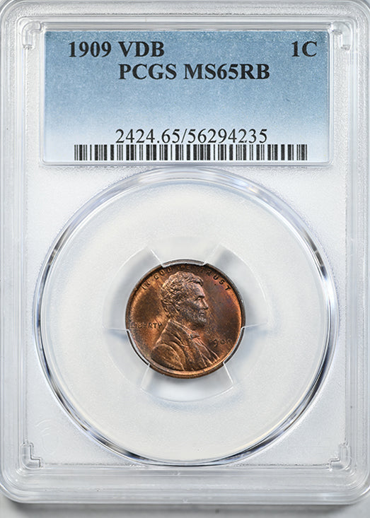1909 VDB Lincoln Wheat Cent 1C PCGS MS65RB