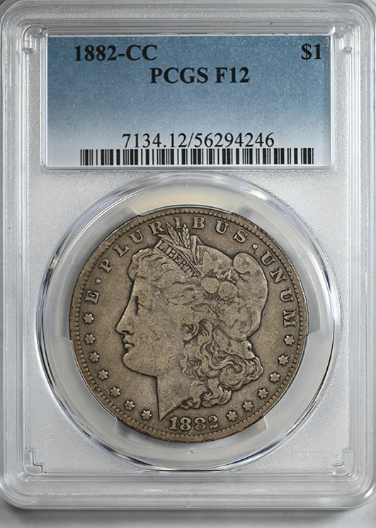 1882-CC Morgan Dollar $1 PCGS F12