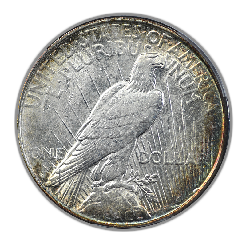 1922-D Peace Dollar $1 PCGS AU58 - TONED!