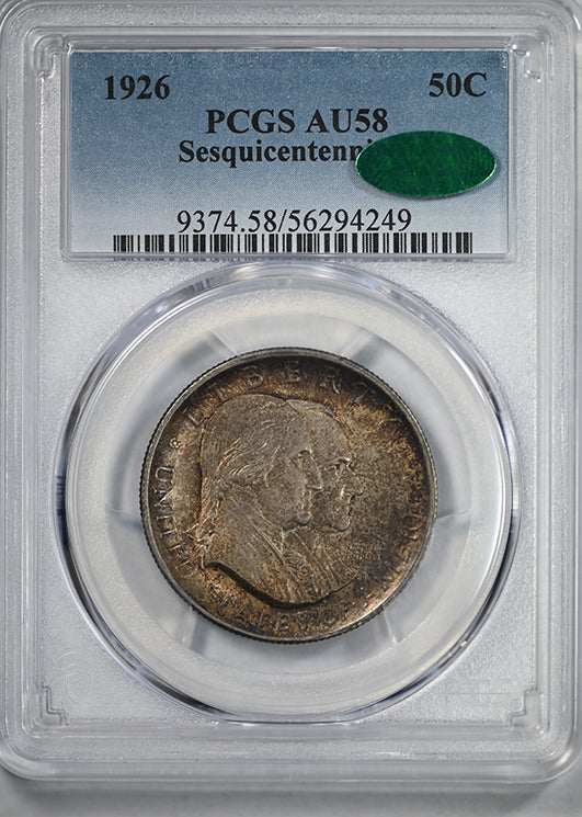 1926 American Sesquicentennial Classic Commemorative Half Dollar 50C PCGS AU58 CAC