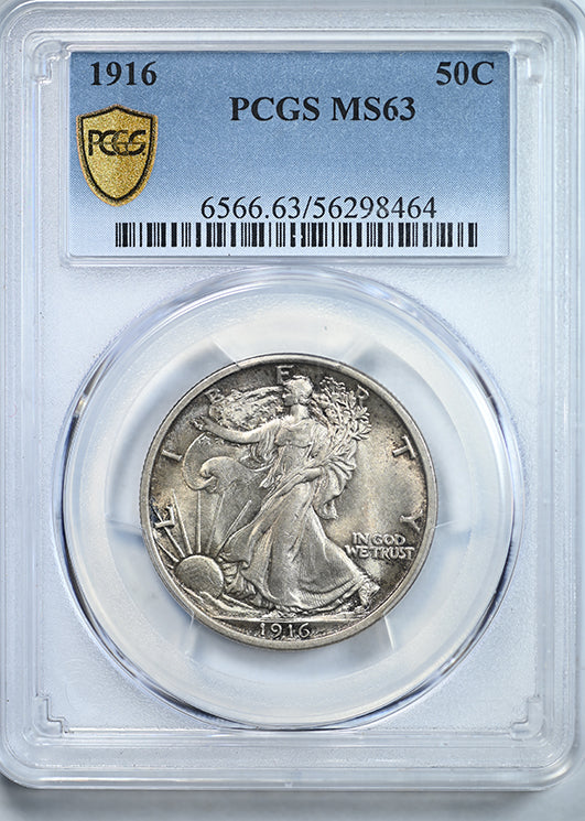 1916 Walking Liberty Half Dollar 50C PCGS MS63