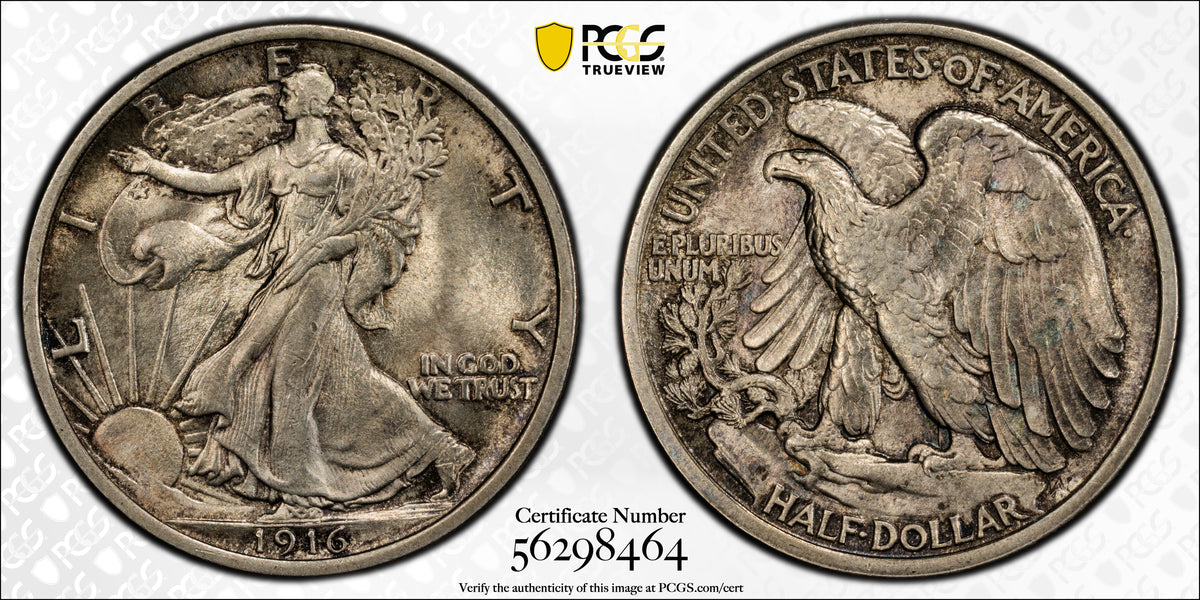 1916 Walking Liberty Half Dollar 50C PCGS MS63