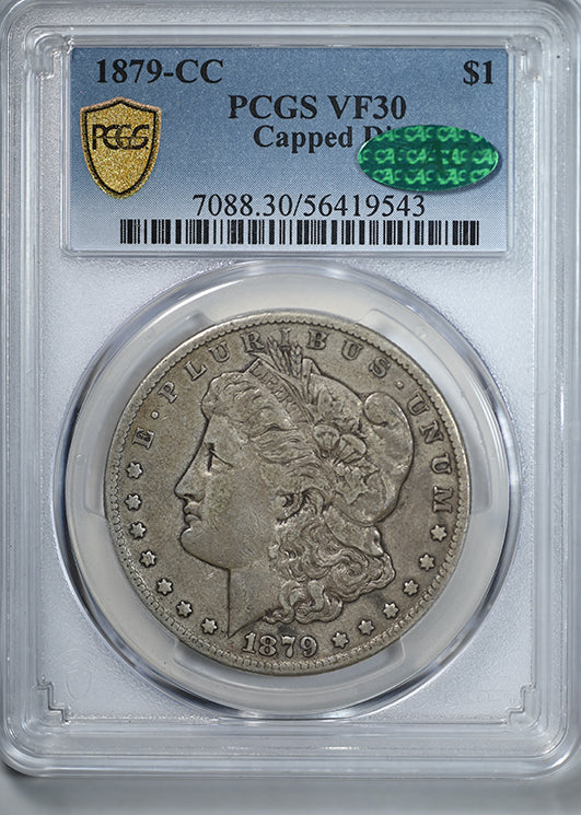1879-CC Morgan Dollar $1 PCGS VF30 CAC - Capped Die