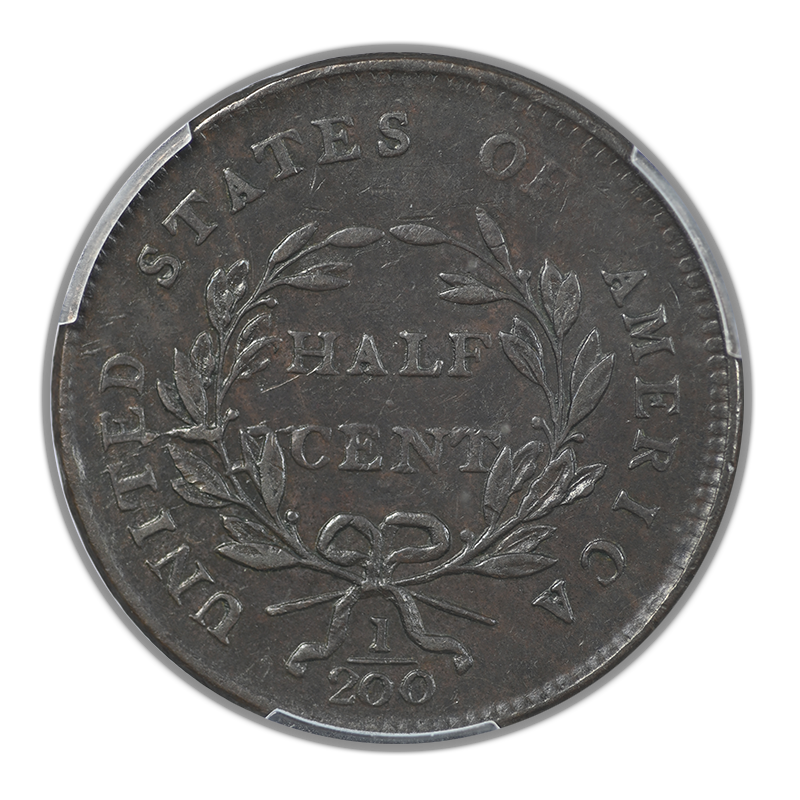 1800 Draped Bust Half Cent 1/2C PCGS AU53 CAC