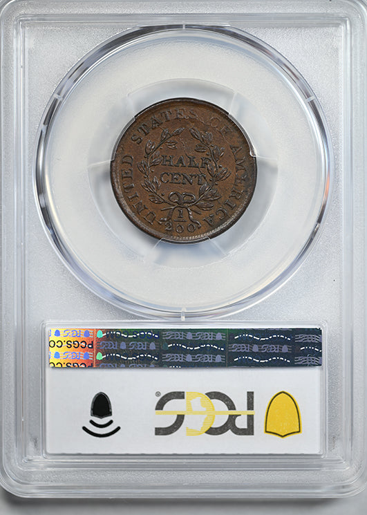 1804 Draped Bust Half Cent 1/2C PCGS AU53 - Spiked Chin