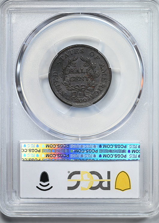 1804 Draped Bust Half Cent 1/2C PCGS MS62BN - Crosslet 4, Stems